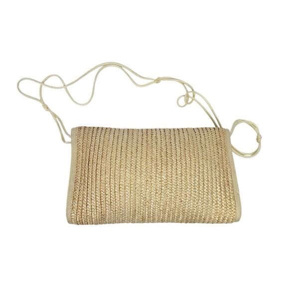 Woven Scalloped Handbag Rope Strap Boho Coastal - Picture 2 of 5